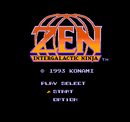 Zen Intergalactic Ninja title screen for NES